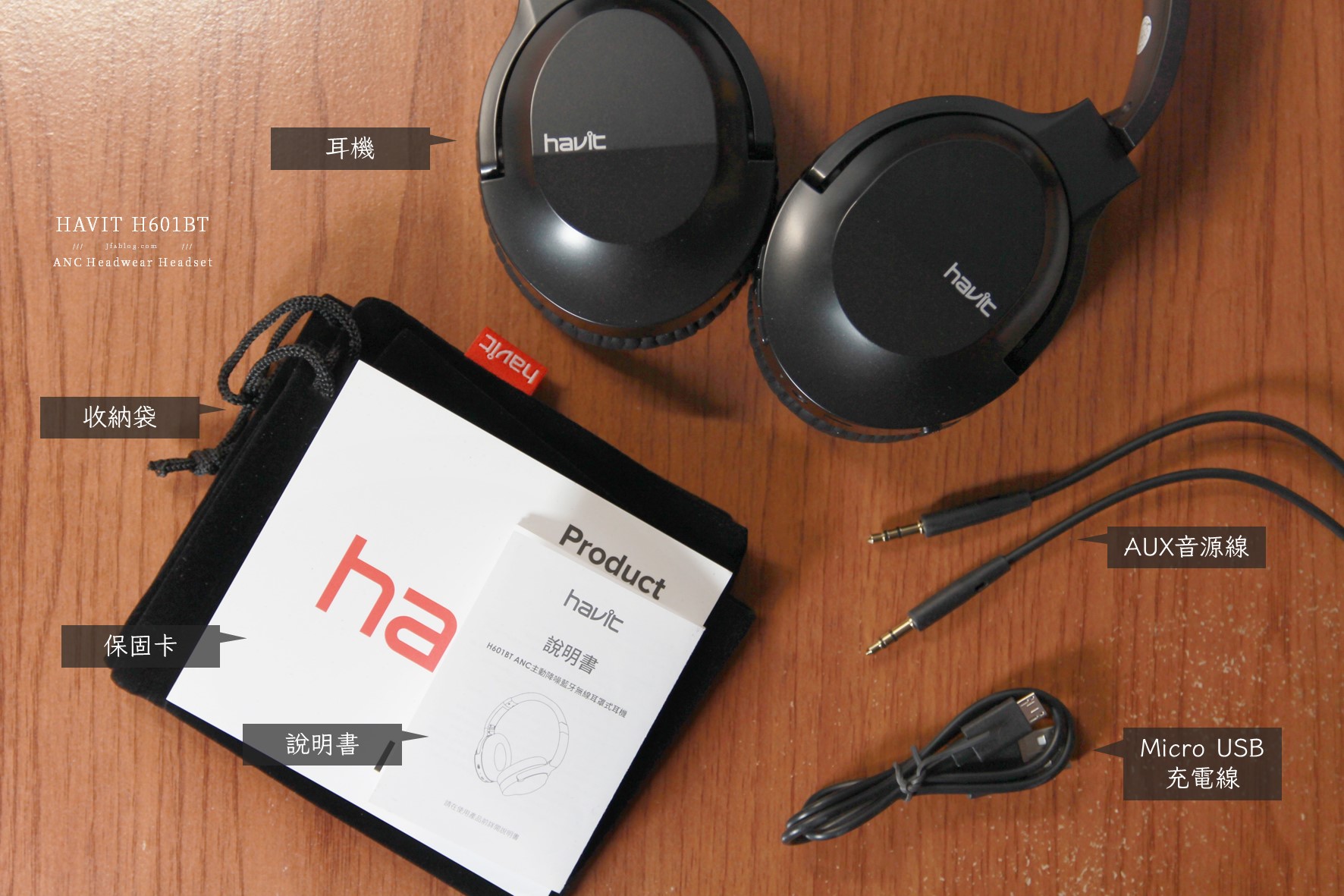 HAVIT H601BT ANC主動降噪藍牙無線耳罩耳機 開箱－舒適與音質雙重享受