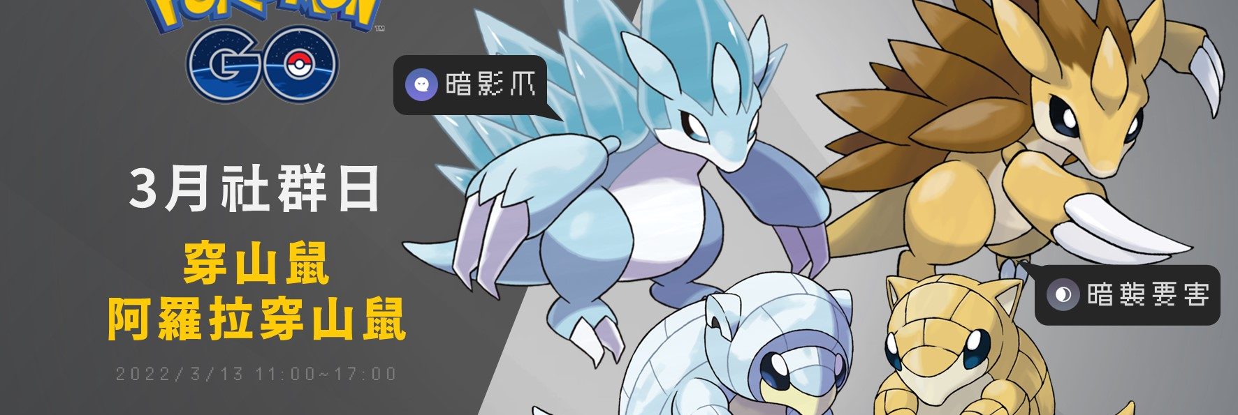 Pokemon GO／穿山鼠與阿羅拉穿山鼠社群日！超級聯盟快速出招必練，大安森林公園拿鑰匙圈