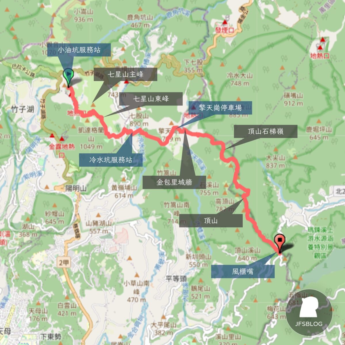 「台北大縱走第三段」路線地圖