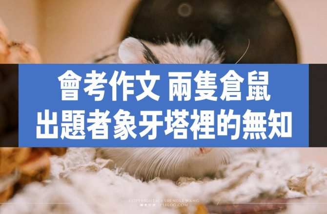 114年國中會考作文題「兩隻倉鼠」 足見出題者活在象牙塔的浪漫與無知